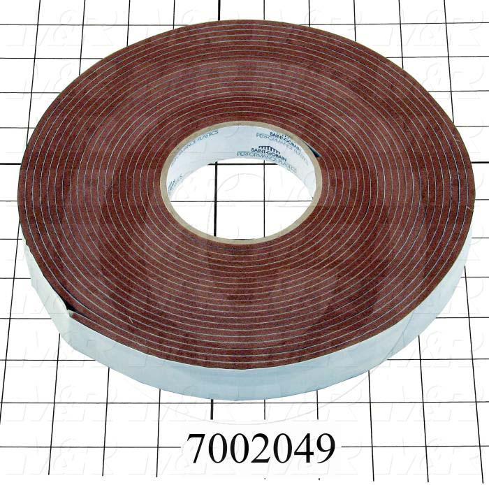Seals and O-Rings, 0.125" Thickness, 1.00 in. Width, 500F Temperature Rating, Silicone Sponge