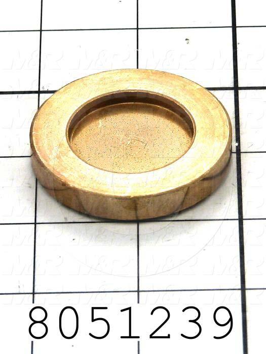 Fabricated Parts, Off-Contact Bronze Pusher, 2.00 in. Diameter, 0.34 in. Thickness