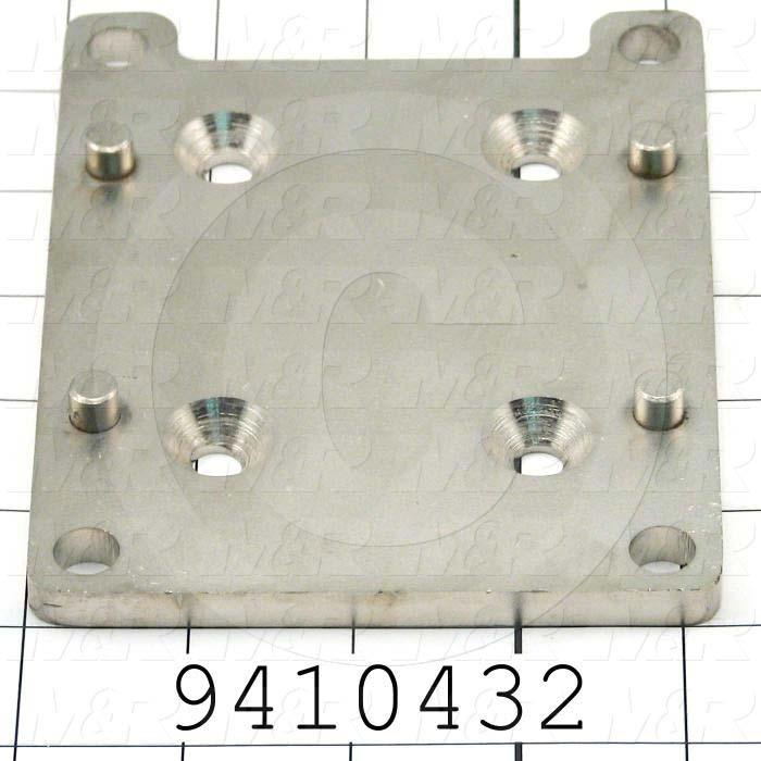 Fabricated Parts, Cyl. Plate Weld-Front R, 5.50 in. Length, 4.25 in. Width, 0.57 in. Height, Nickel Plated Finish