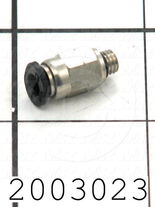 Fitting, 10-32 NPT Port Size, Single Mounting Type, W/O Seal, 5/32" Tube OD, Straight