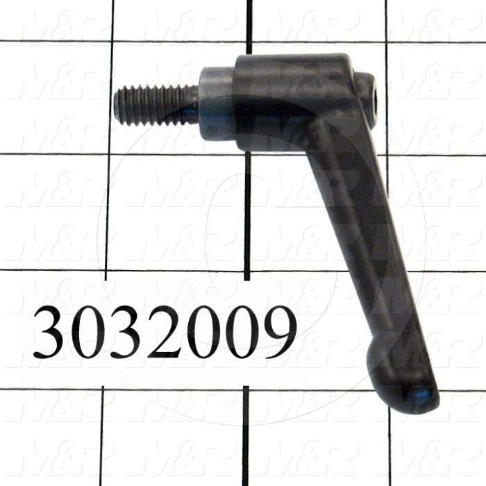 Handles, Adjustable Handle Type, Threaded Stud Mounting, Die Cast Material, 5/16-18 Thread Size, 0.590" Thread Length