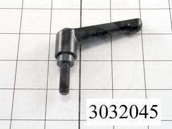 Handles, Adjustable Handle Type, Threaded Stud Mounting, Die Cast Material, 5/16-18 Thread Size, 0.98 in. Thread Length
