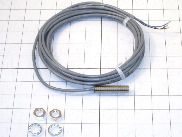Inductive Proximity Switch, Round,12mm Diameter, Sensing Range 4mm, 3 Wire NPN, Normally Open, 5m Cable, 10-40VDC