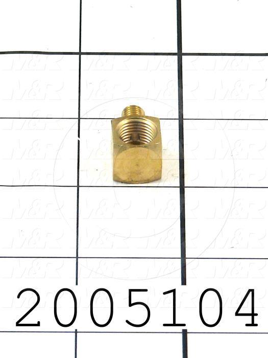 Pipe Fittings & Connectors, 90 deg Elbow Type, Brass Material, A x B 1/8" NPT - M6x.75