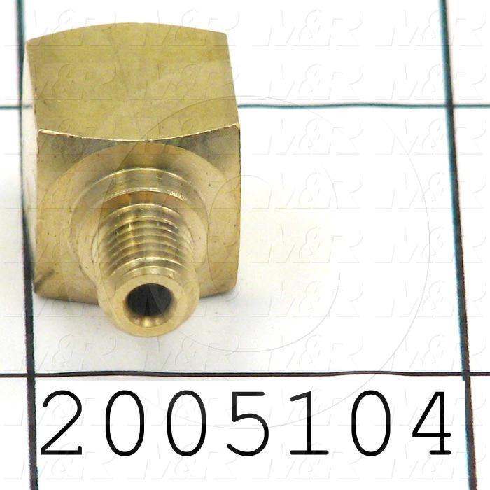 Pipe Fittings & Connectors, 90 deg Elbow Type, Brass Material, A x B 1/8" NPT - M6x.75