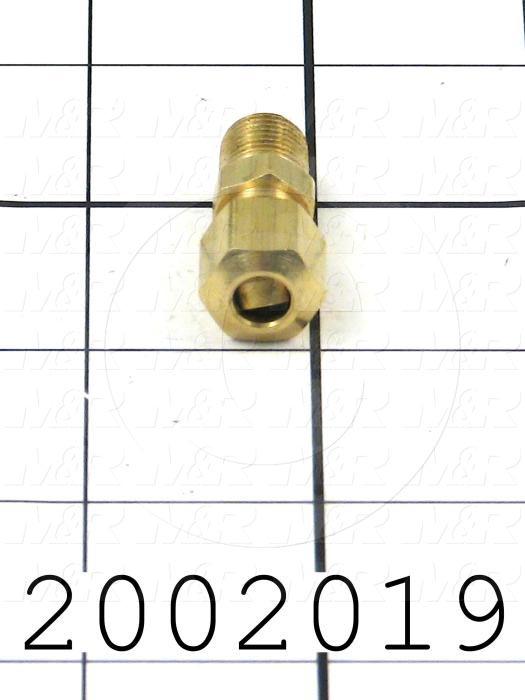 Pipe Fittings & Connectors, Straight Type, Brass Material, A x B 1/4" - 1/8"